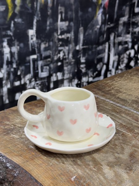 كوب قلوب زهري سكري