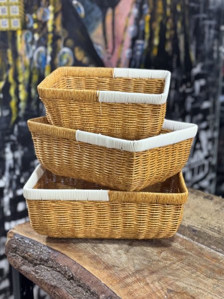 صناديق قش خشبي