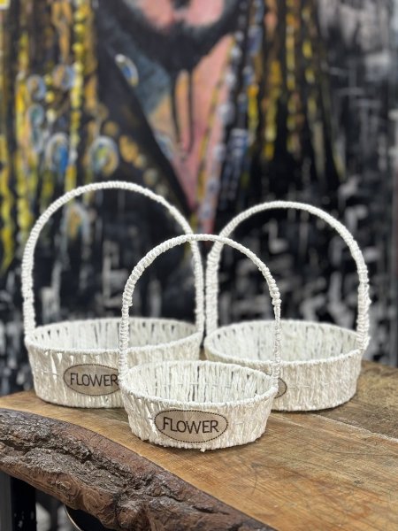 سلة قش فلور